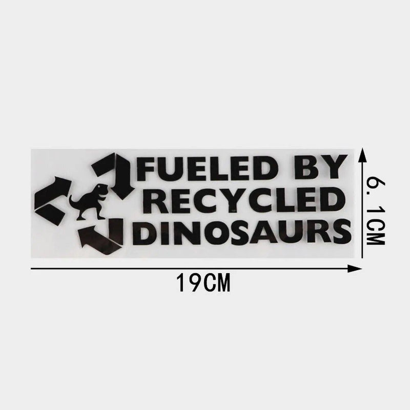 Recycled dinosaurs vinyl car decal, view 5 - MRSLM