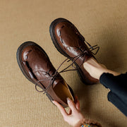 women's leather platform shoes - MRSLM