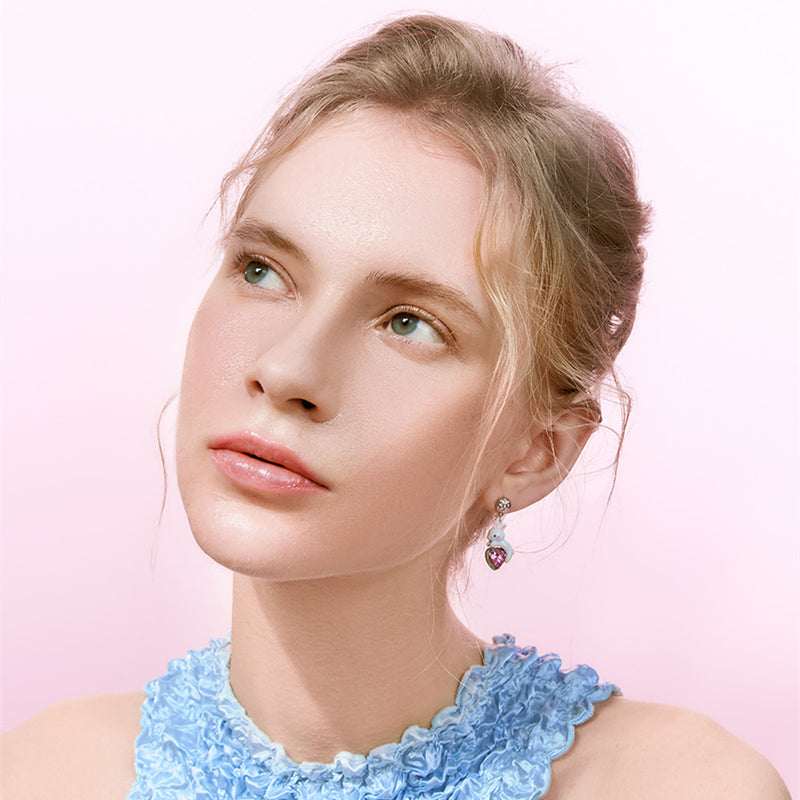 heart rabbit earrings, view 5 - MRSLM