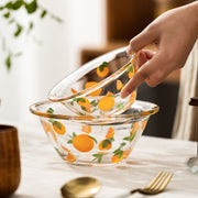 transparent glass salad fruit bowl, view 4 - MRSLM