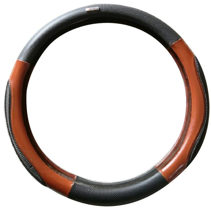 38cm Breathable Imitation Peach Wood Anti-slip Car Steering Wheel Cover