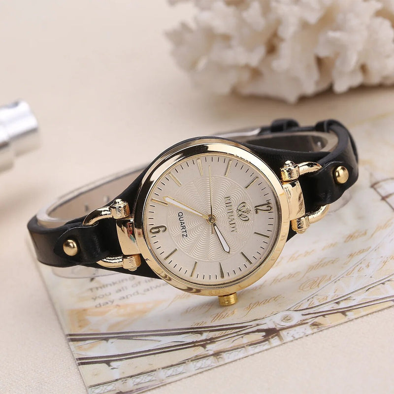 women's leather strap quartz watch, view 10 - MRSLM