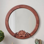 retro solid wood wall mirror, view 3 - MRSLM