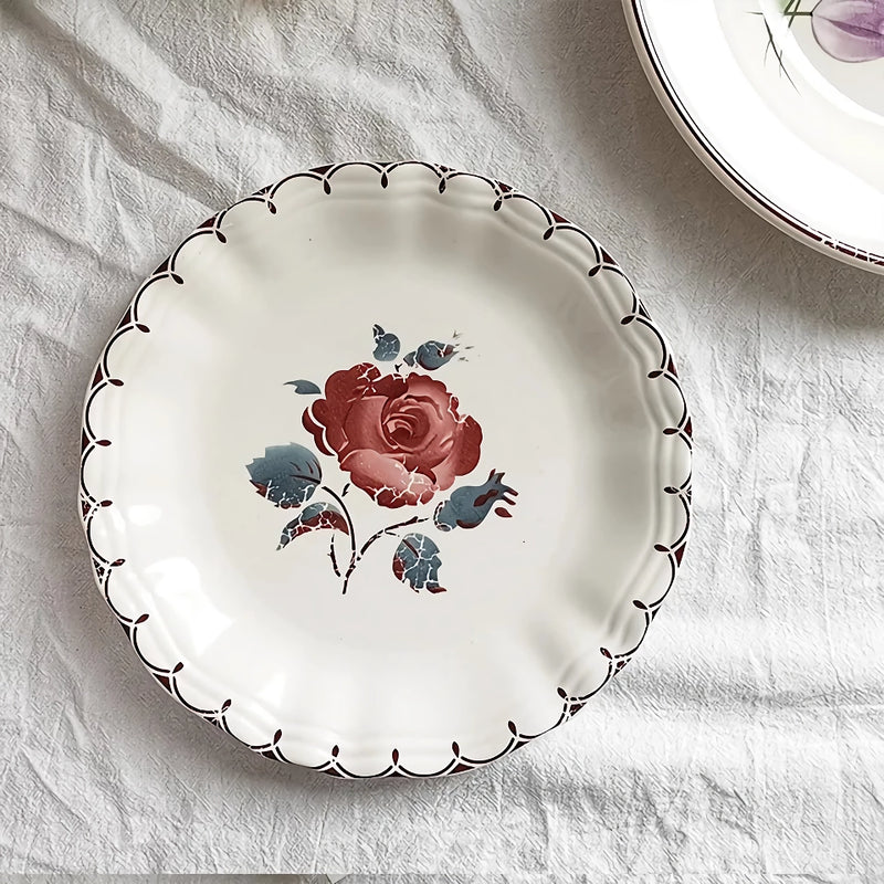 retro rose ceramic plate, view 10 - MRSLM
