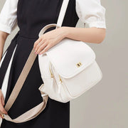cream leather backpack, view 3 - MRSLM