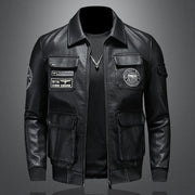 men's slim fit PU leather coat, view 7 - MRSLM