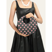 round heart-print crossbody bag, view 3 - MRSLM