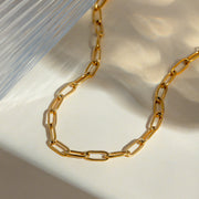 Gold paper clip chain anklet, view 7 - MRSLM