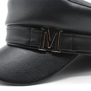 solid color pu beret, view 4 - MRSLM