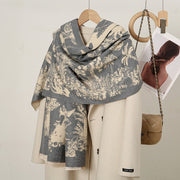 cashmere floral scarf, view 15 - MRSLM