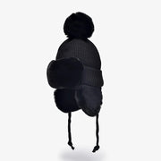 Women's faux fur knitted beanie with earflaps, view 5 - MRSLM
