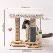 Sisal cat scratcher with self-groomer and perch, view 2 - MRSLM