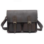 Retro men's cowhide messenger bag, view 6 - MRSLM