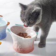 fish-shaped ceramic pet feeding bowl, view 7 - MRSLM