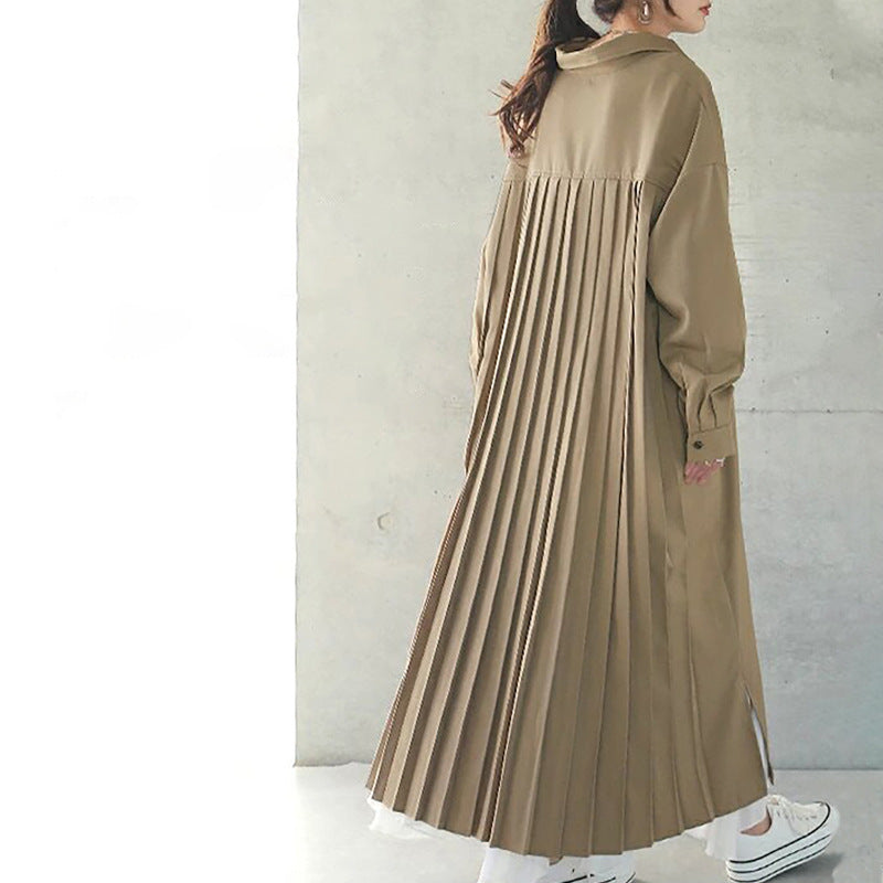 women's loose overknee pleated dress, view 5 - MRSLM