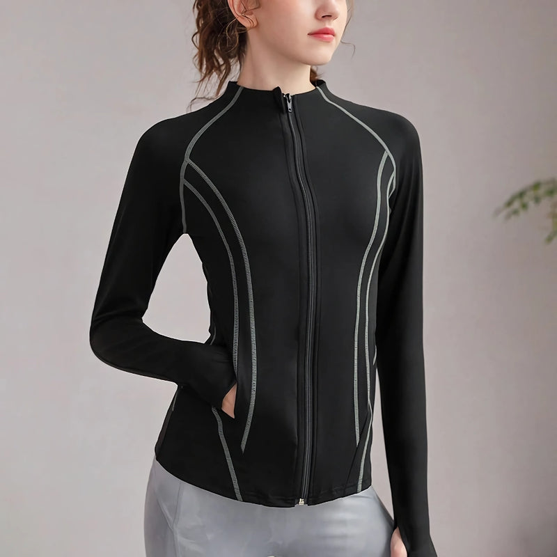 women's quick-dry slim fit sports jacket - MRSLM