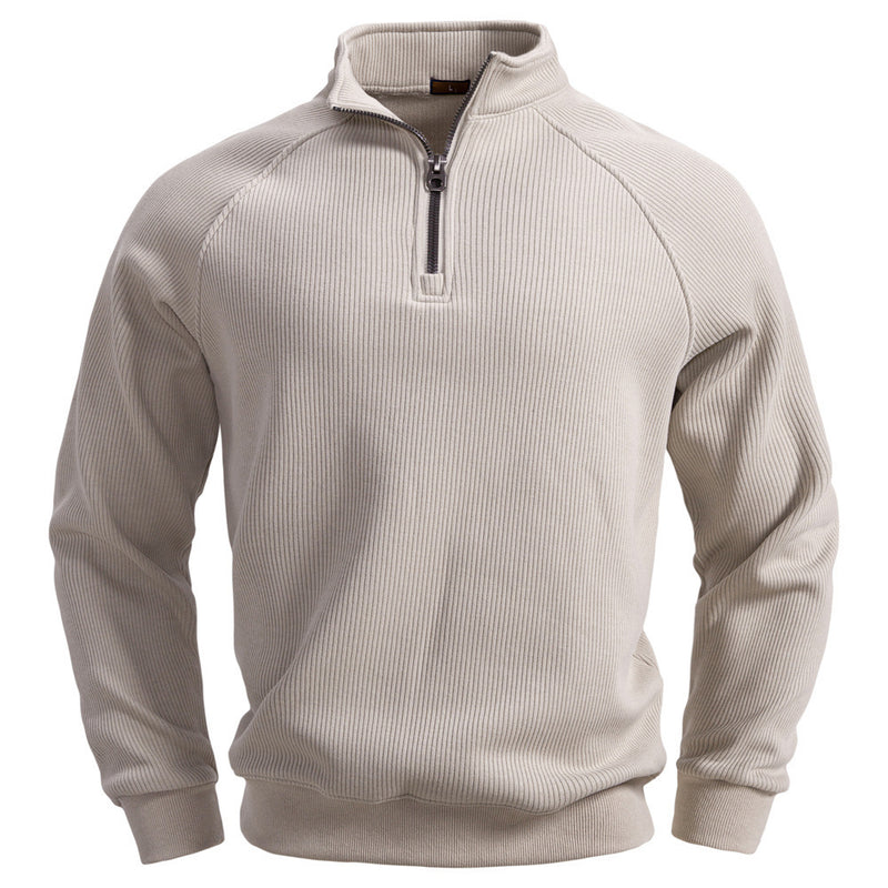 Half Zipper Sweater Stand-up Collar All-match Fleece Men's Sweater Top