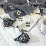 cotton tufted throw blanket, view 7 - MRSLM