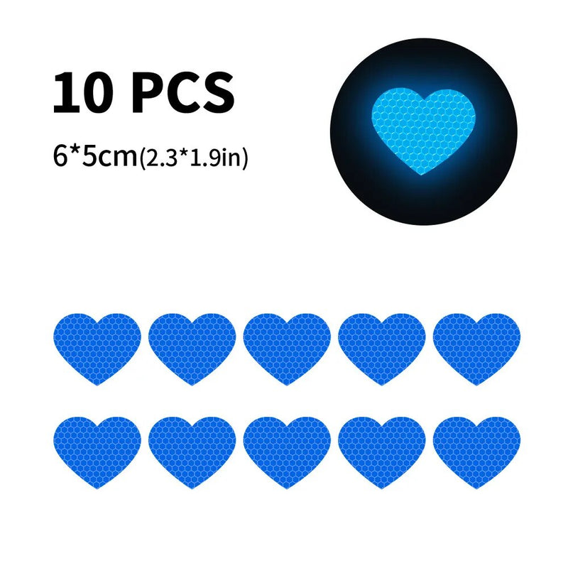 reflective heart-shaped stickers, view 9 - MRSLM