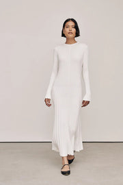 round neck A-line knitted dress, view 6 - MRSLM