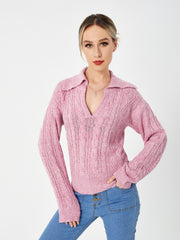 women's warm casual lapel sweater, view 4 - MRSLM