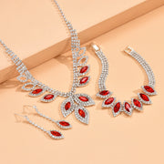Marquise crystal necklace, earrings and bracelet set, view 4 - MRSLM