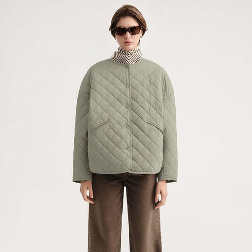 Diamond plaid quilted cotton coat - MRSLM