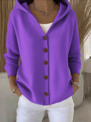 women's hooded button cardigan, view 11 - MRSLM