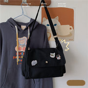 canvas cross-body messenger bag, view 3 - MRSLM