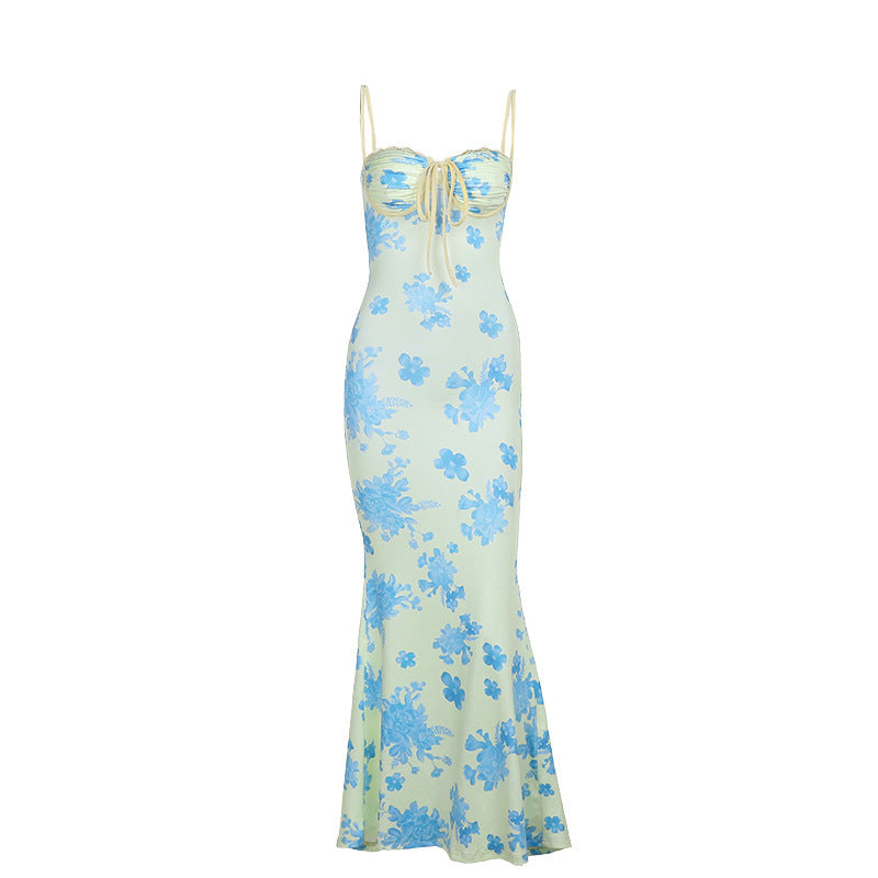 Printed long slip dress, view 5 - MRSLM