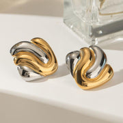 gold plated geometric bump earrings - MRSLM