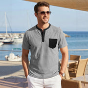 Men's color-block waffle-knit henley tee - MRSLM
