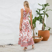 floral paisley V-neck dress, view 7 - MRSLM