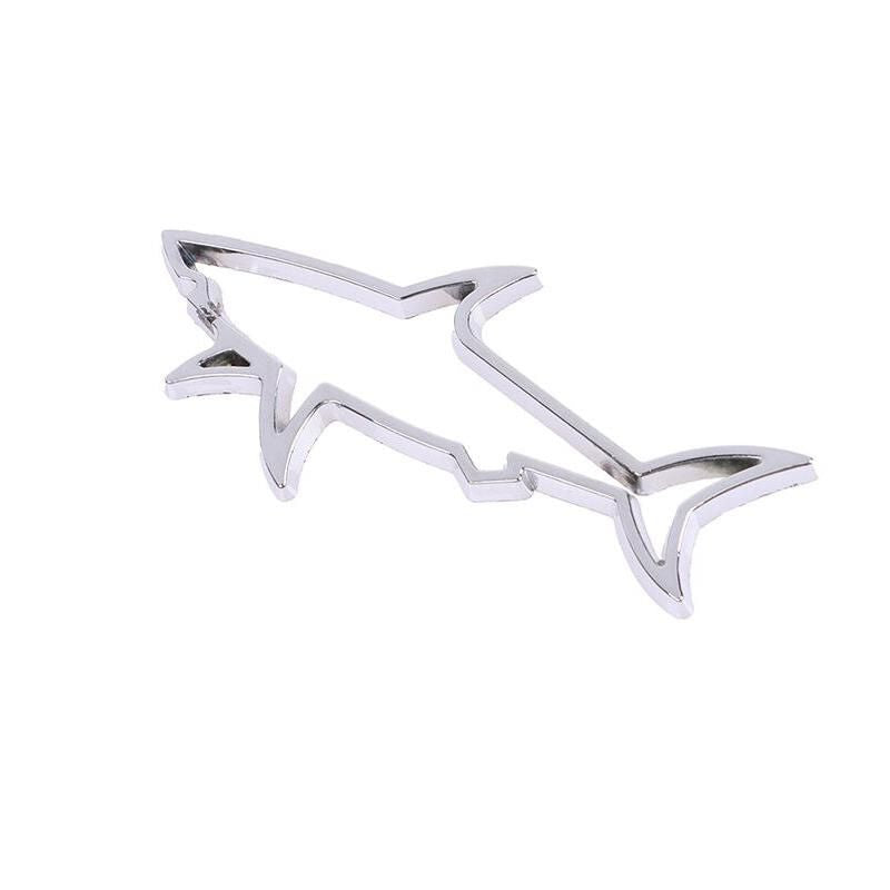 3D metal shark fish car emblem, view 8 - MRSLM
