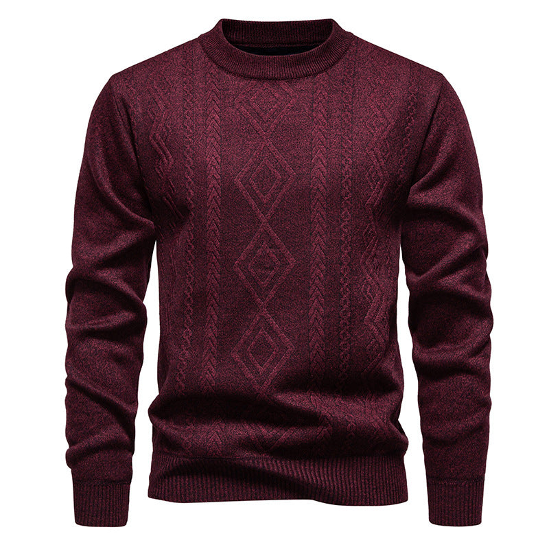 Men's warm crew neck knit sweater, view 4 - MRSLM