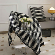 pixel style plaid cotton throw blanket, view 6 - MRSLM