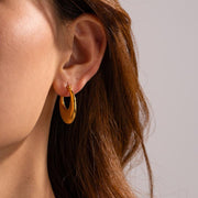 u-shaped stainless steel hoop earrings - MRSLM