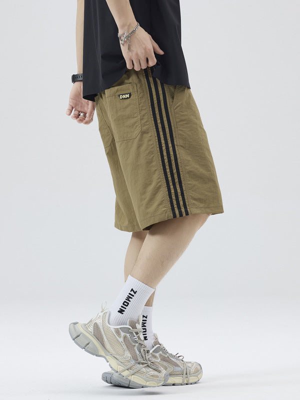 men's side ribbon quick-dry casual shorts, view 5 - MRSLM