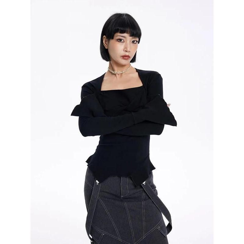 square collar knit sweater, view 2 - MRSLM