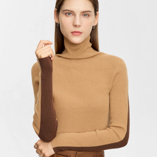color contrast turtleneck sweater - MRSLM