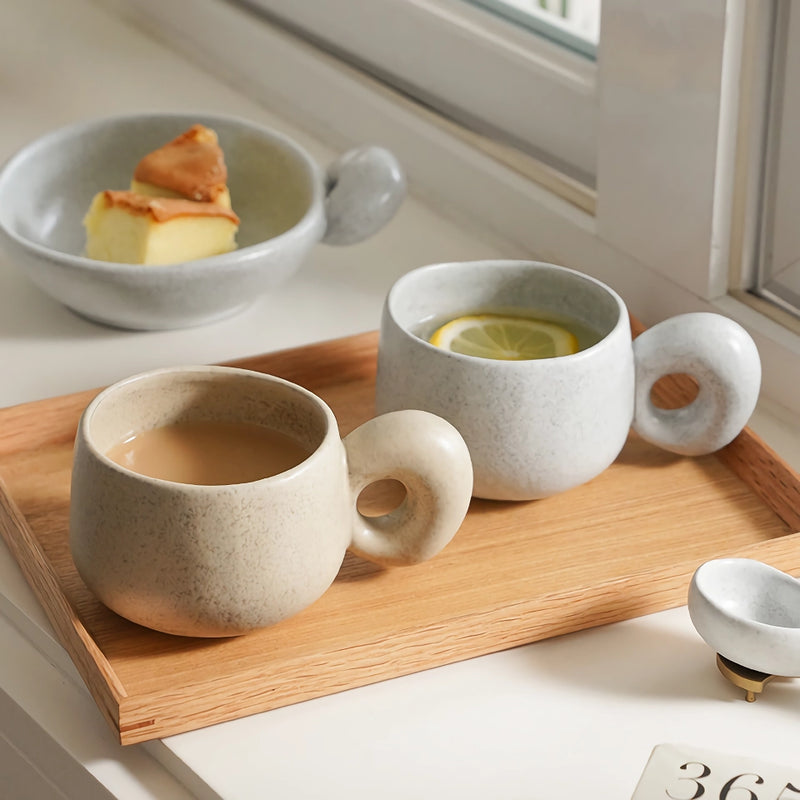 handcrafted stoneware retro coffee mug, view 7 - MRSLM