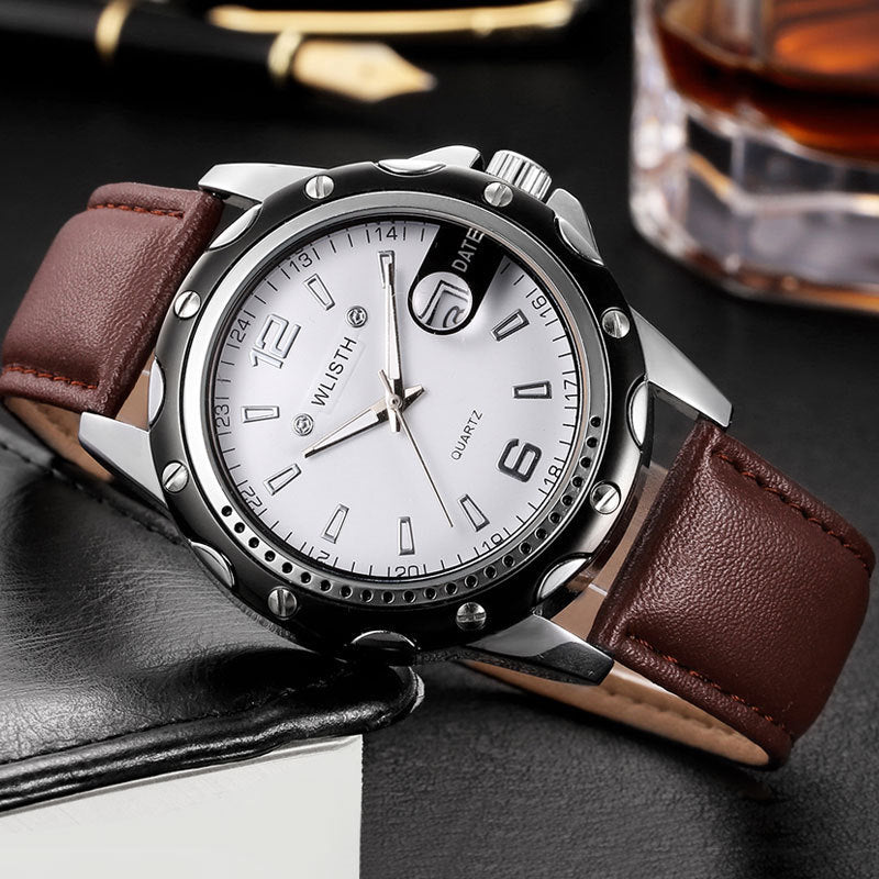 men's calendar business quartz watch, view 5 - MRSLM