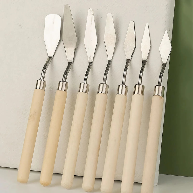 7-piece stainless steel painting knife set, view 6 - MRSLM