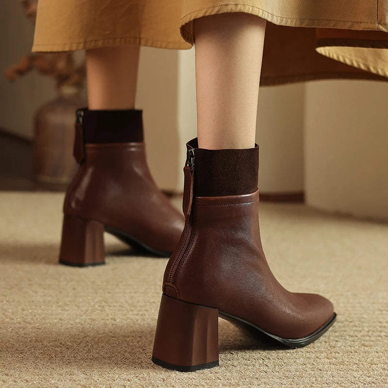 women's square toe high heel Chelsea boots, view 5 - MRSLM