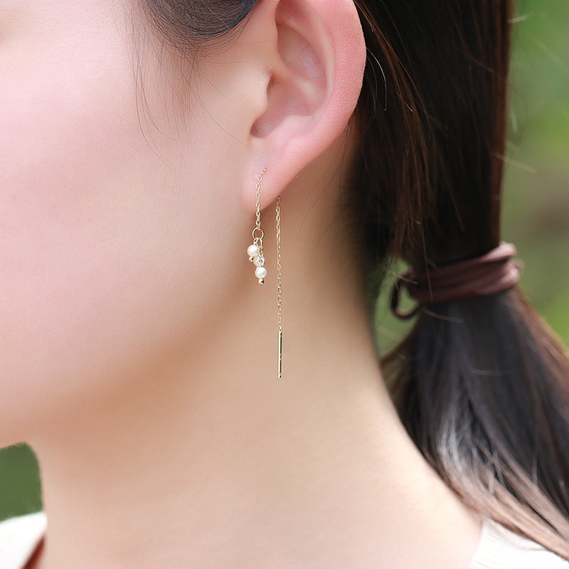 natural freshwater pearl star ear wires - MRSLM