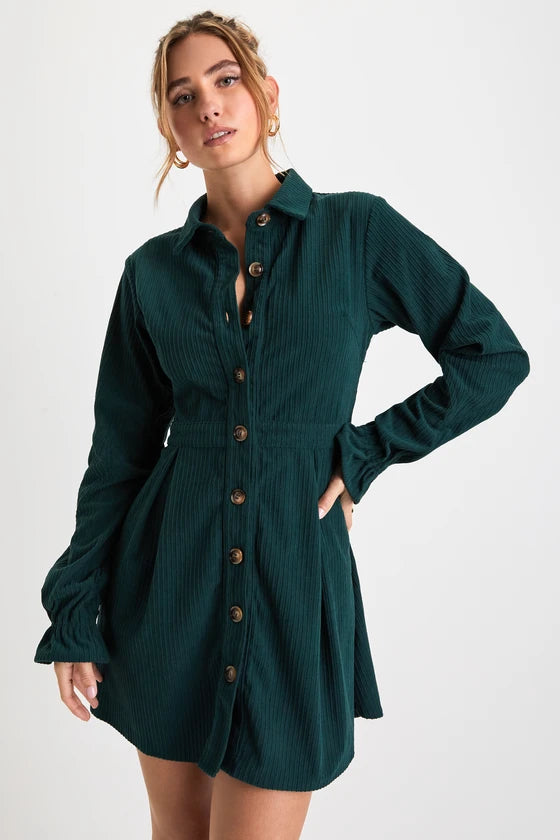 Corduroy mini dress, view 3 - MRSLM