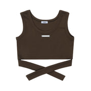 women's cotton short strap vest, view 3 - MRSLM