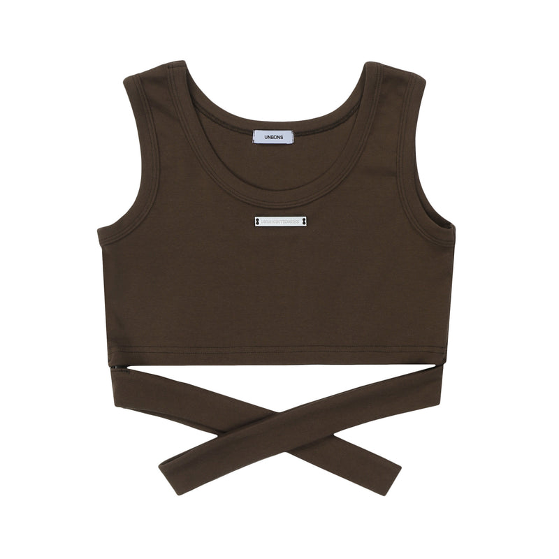 women's cotton short strap vest, view 3 - MRSLM