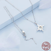 S925 silver star opal necklace, view 2 - MRSLM