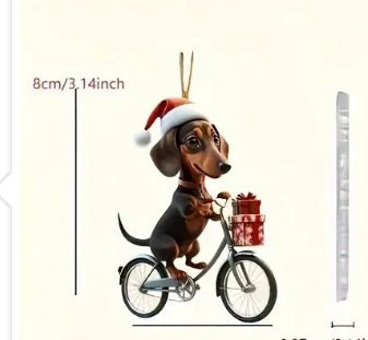 acrylic dachshund car hanging ornament, view 5 - MRSLM